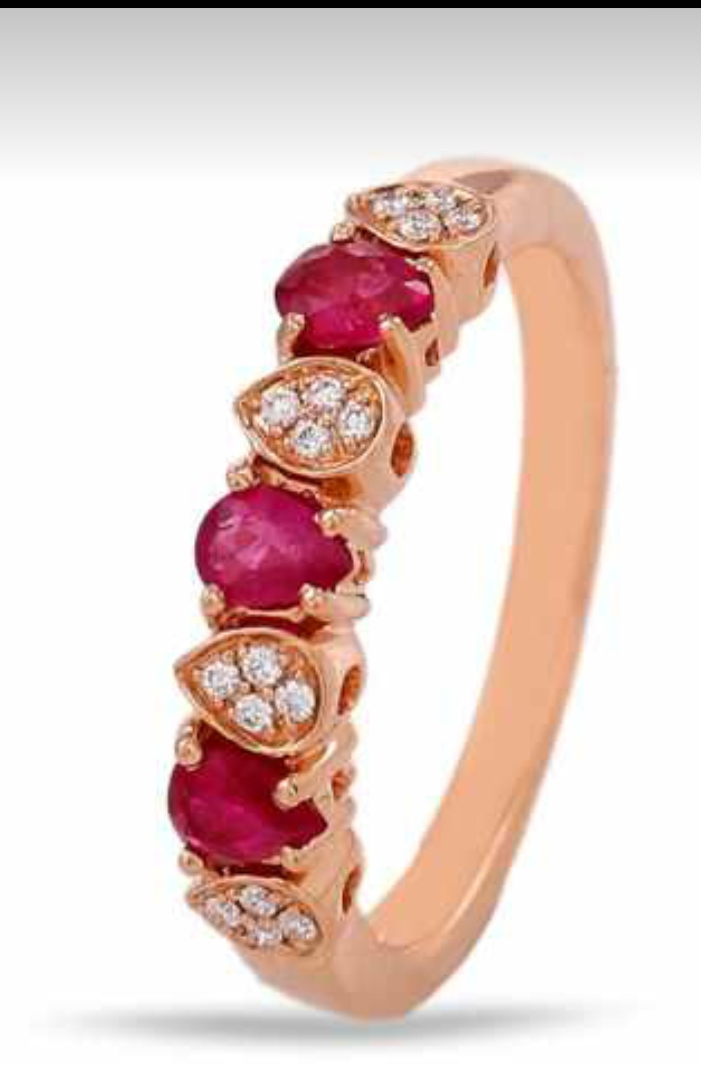 Gold Ring with Ruby and CZ